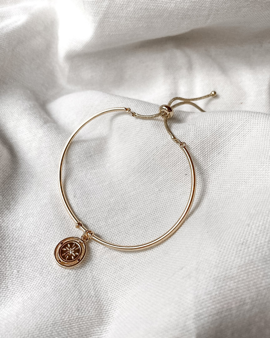Gold coin cuff bracelet with adjuster jewellery